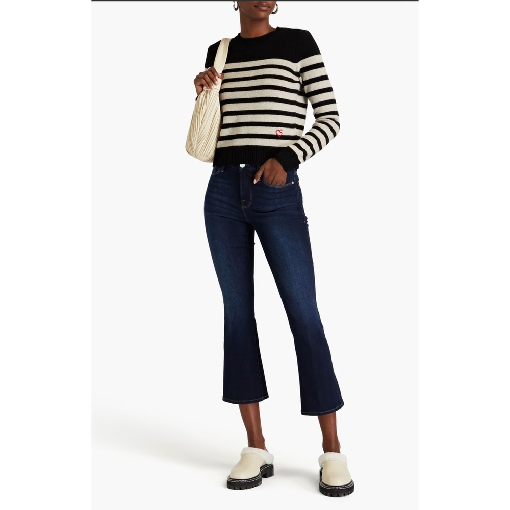 Frame Le Crop Mini Boot Jeans in Porter Dark Wash Size 26 Kick Flare